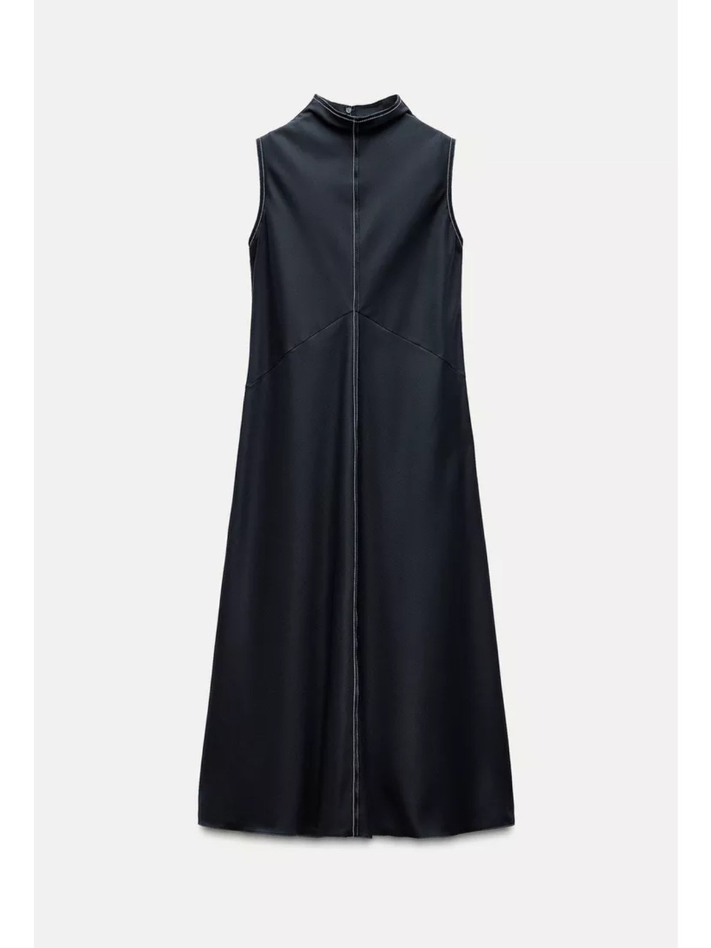 Zara Sleeveless High-Neck Maxi Dress in Black